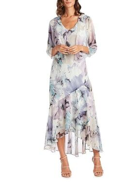 R&M Richards Chiffon Summer Maxi Dress & Bolero Jacket